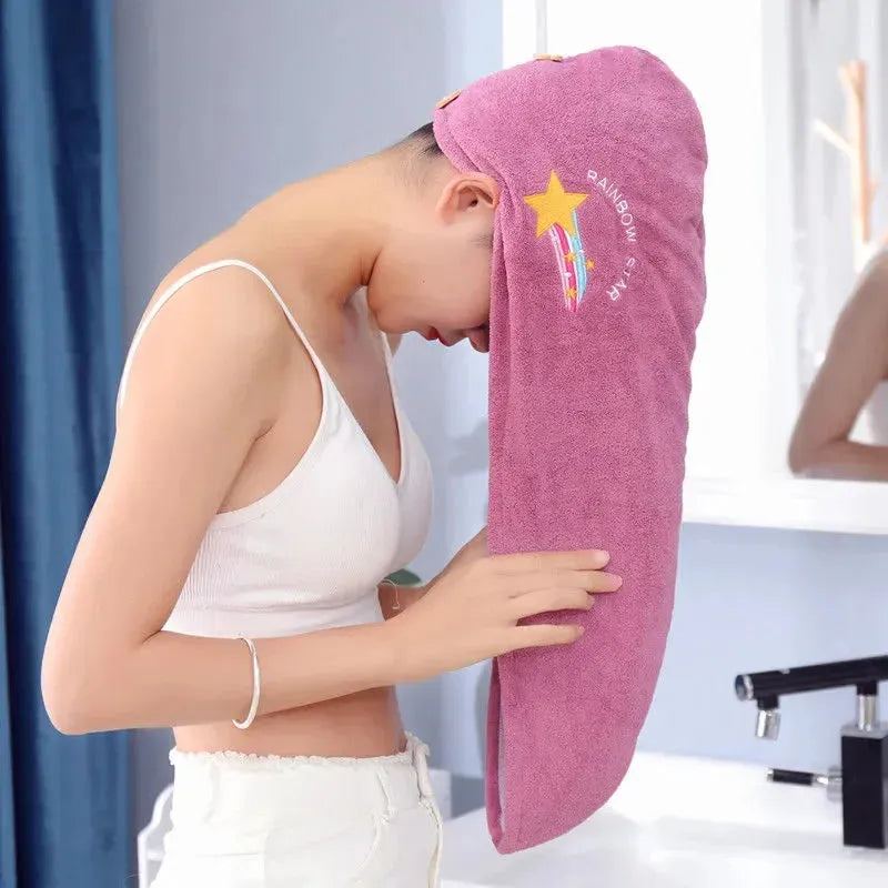 Women Girl's Hair Drying Hat Quick-dry Hair Towel Cap Hat Bath Hat Microfiber Solid Towel Shower Cap Single Turban Hair Cap 1pc