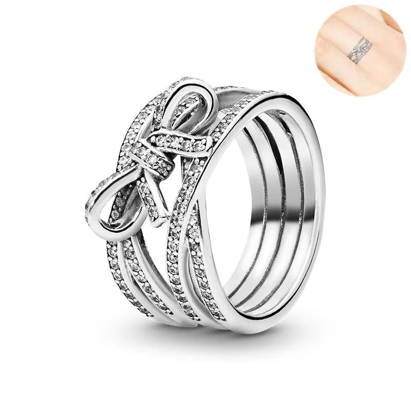 Sterling Silver Cocktail Ring Geometric Cubic Zircon for Women