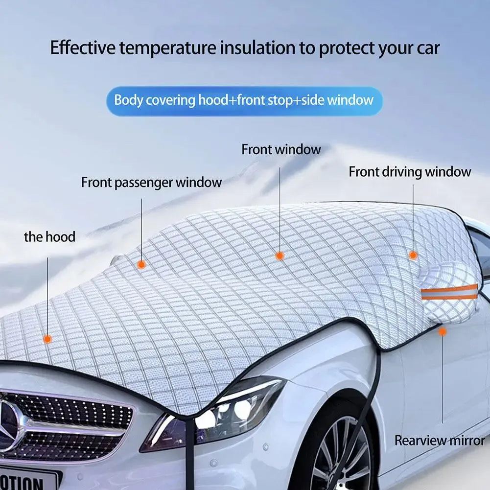 Universal 7-layer Thick Car Snow Cover Extra Large Car Windshield Hood Protection Cover Snowproof Anti-Frost Sunshade Protector