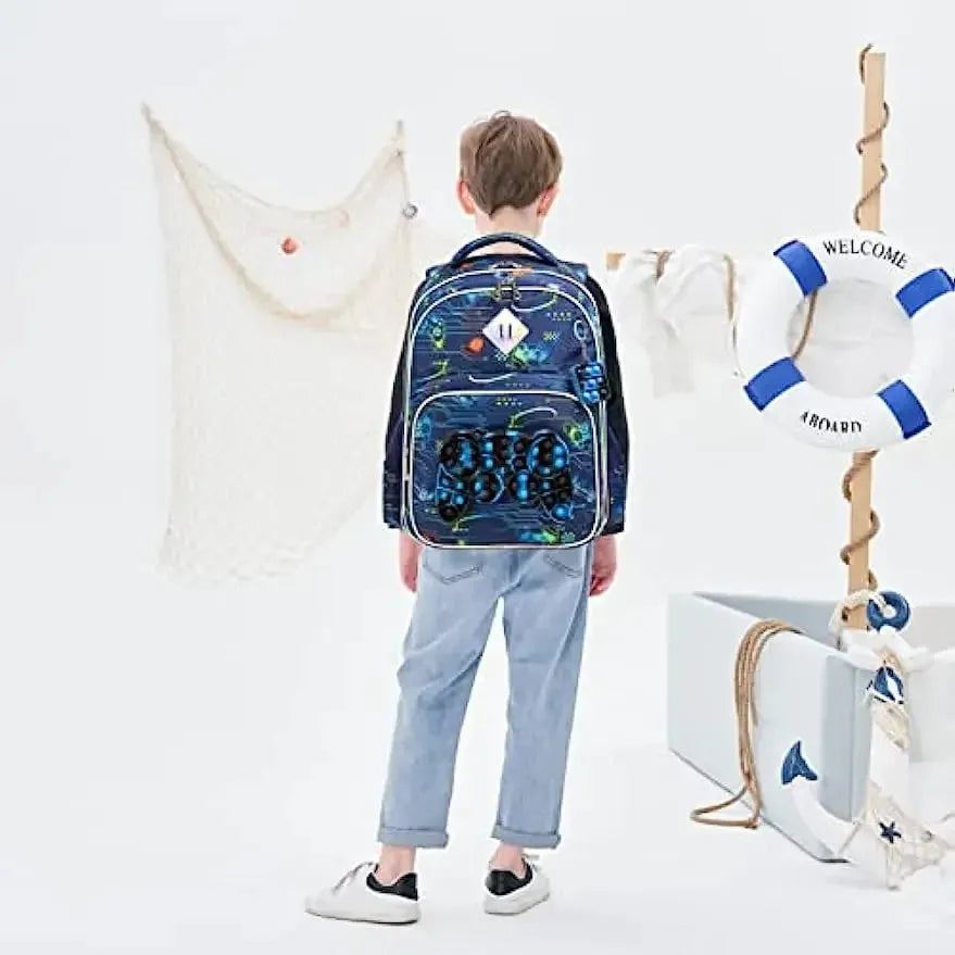 Backpack for Boys School Bag with Lunch Box for Elementary Kindergarten Kids Backpack Set for Boys School Backpack