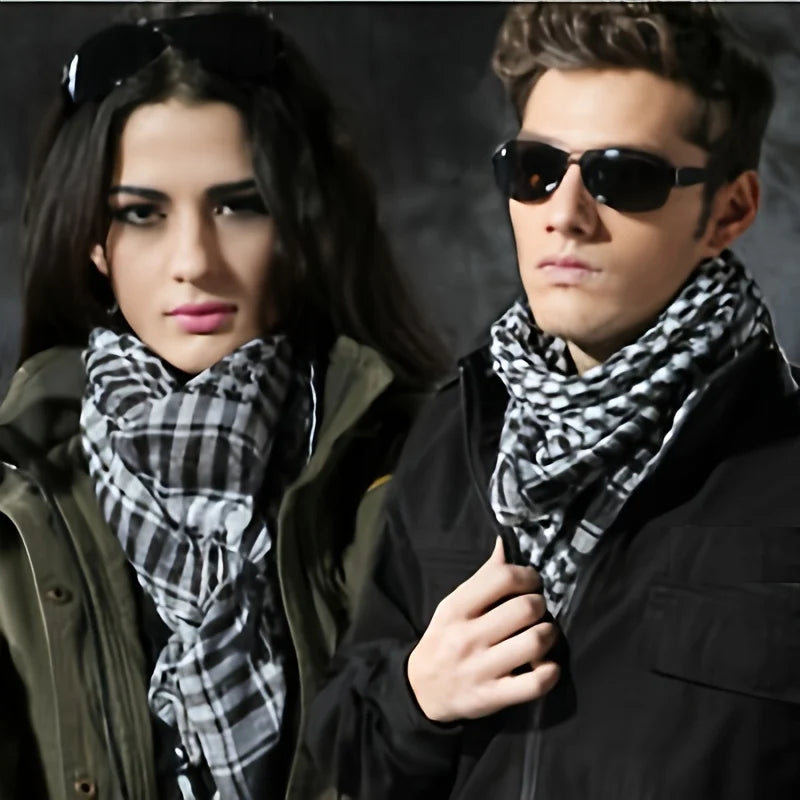 Military Tactical Scarf Camouflage Mesh Neck Scarf KeffIyeh Sniper Face Scarf Veil Shemagh Head Wrap for Outdoor Camping Hunting