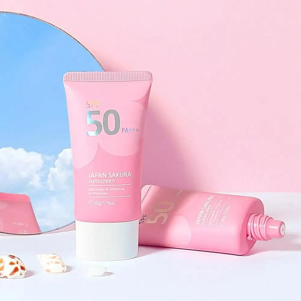 Sakura Sunscreen SPF50 UV Isolation Lotion Cream Waterproof Anti-sunburn Natural Moisturizing Facial Sun Block Face Care Cream