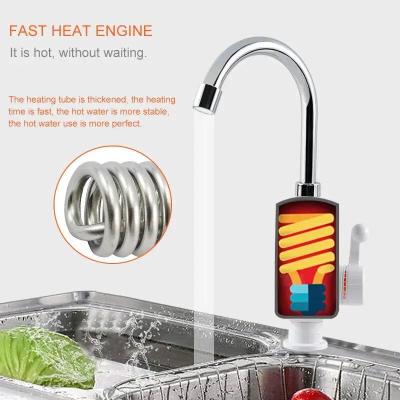 ATWFS Instant Hot Water Heater Tap Fast Instantaneous Thermostat for Water Heater 3000w Electrical Faucet Temperature Display