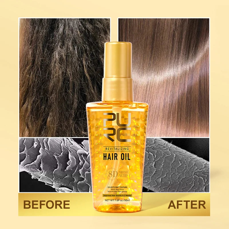 PURC Smoothing Hair Oil Amino Acid Argan Oil Hair Essence Soft Repair Damaged Anti-Frizz Hair Scalp Treatment Hair Care