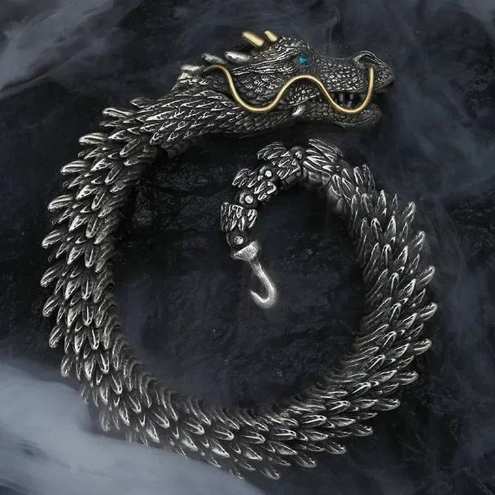 HX Handmade Domineering Bracelet Men's Personality Retro Faucet Collection Level Smart Dragon Bracelets Accessories Vip