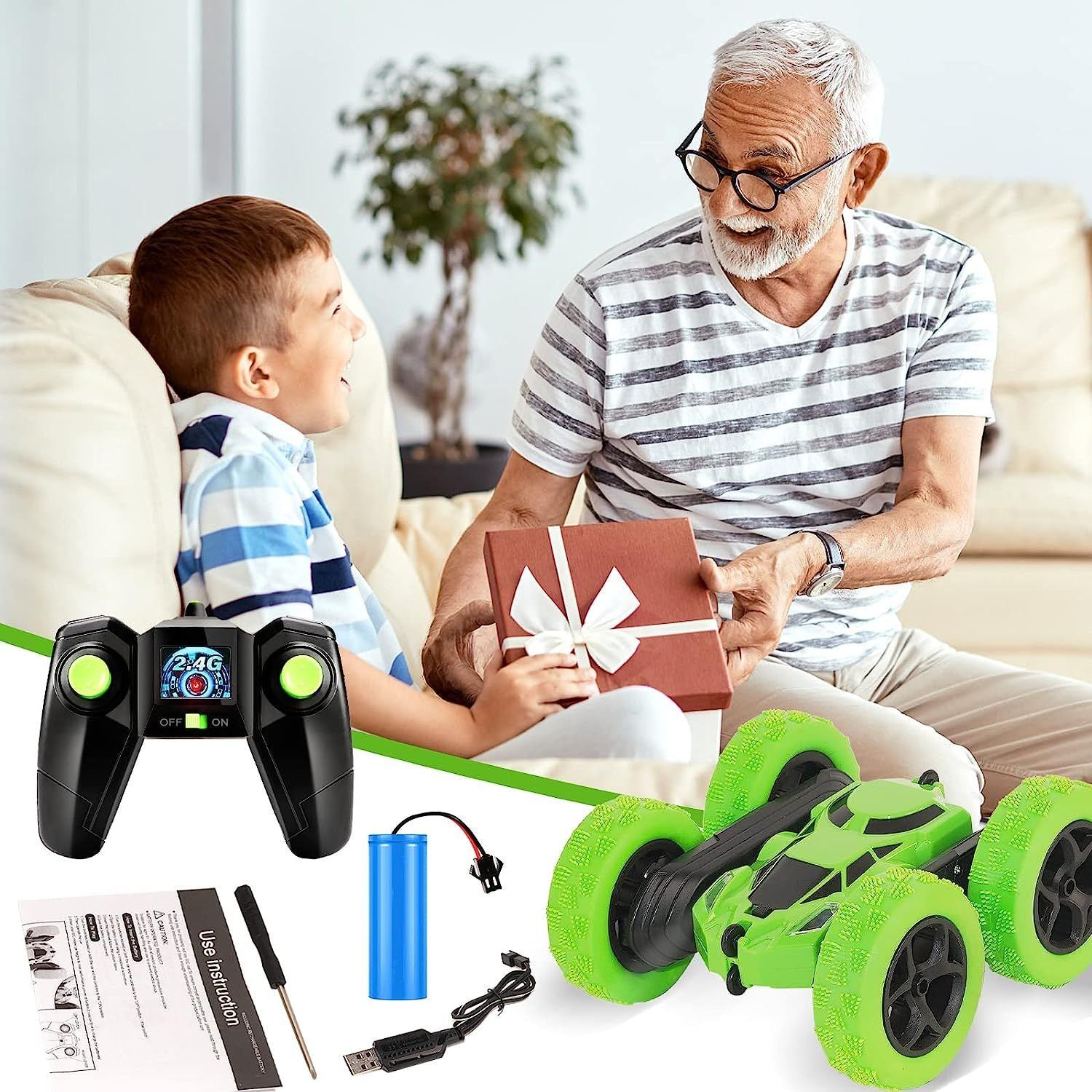 RC Stunt Car Children Double Sided Flip 2.4G Remote Control Car 360 Degree Rotation Off Road Rc Drift Cars For Boys Gift Toys