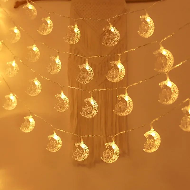 3M 20led Eid Mubarak Star Moon Led String Lights Ramadan Kareem Decoration for Home 2025 Islamic Muslim Festival Party Supplies