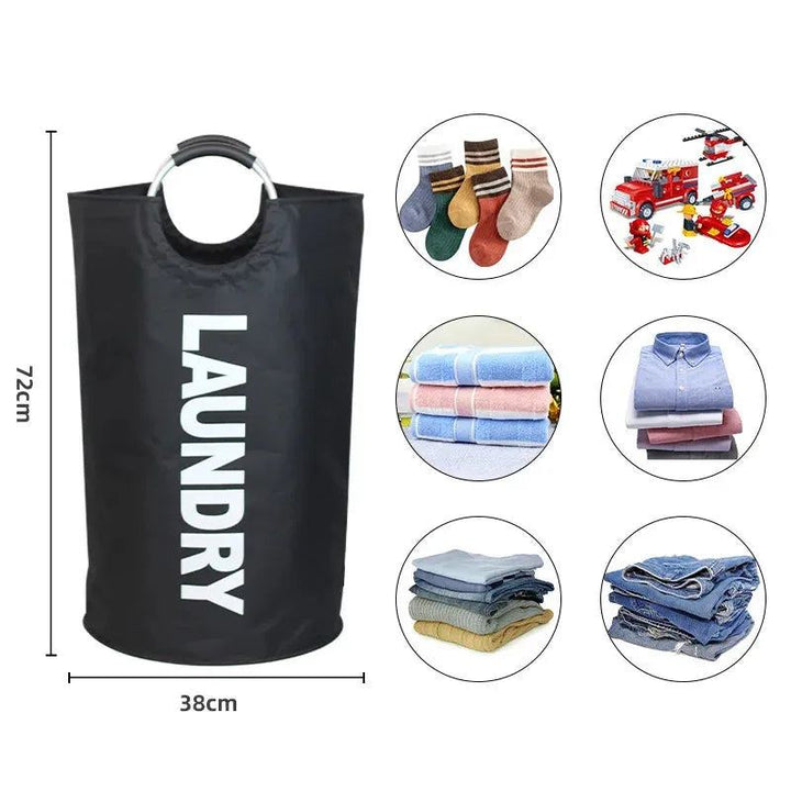 1PCS Folding Laundry basket with Handle,Large capacity 90L size,Black Blue color,Waterproof Oxford cloth storage bag