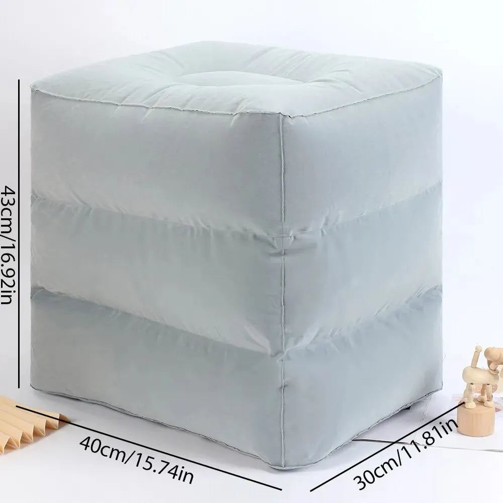 Travel Inflatable Three-layer Adjustable Foot Pillow Inflatable Footrest Sleep Sit Long-distance Train Car Foot Rest Footstool