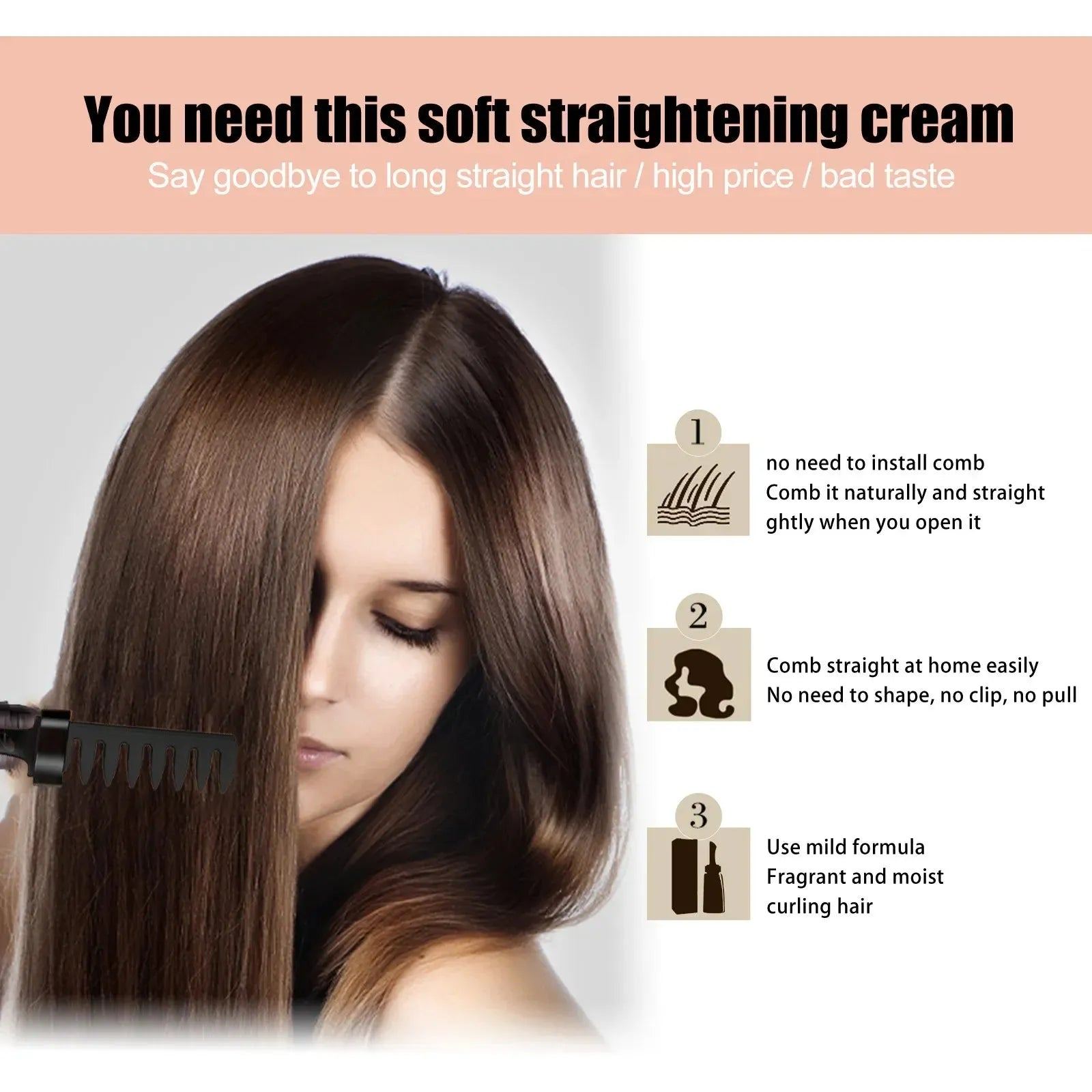 100ml Keratin Hair Straightening Cream Professional Damaged Treatment Faster Smoothing Curly Hair Care Protein Correction Cream