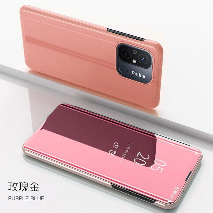 Xiaomi Redmi 12C Case Smart Mirror View Magnetic Flip Leather Stand Phone Case For Xiaomi Redmi 12C 12 C Redmi12C Back Cover - Jointcorp