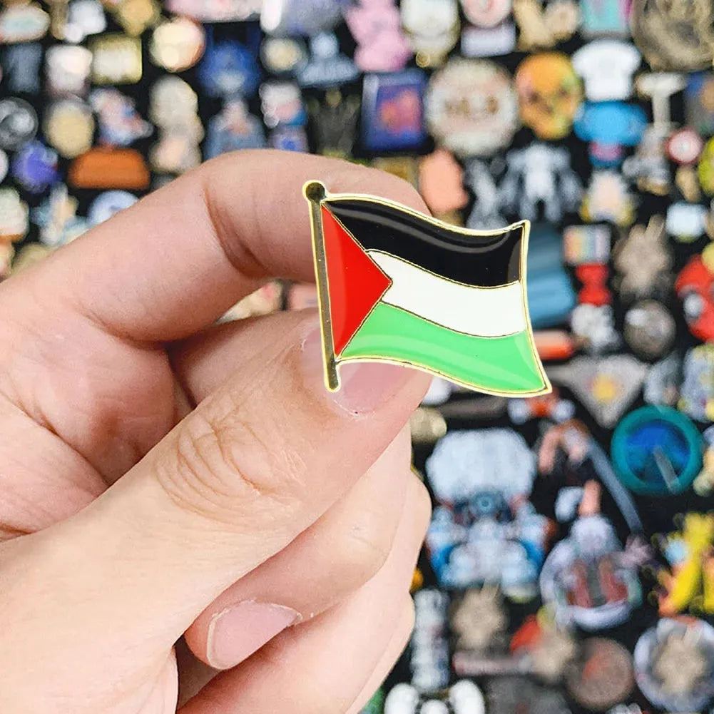 1-100PCS Palestine FLAG BADGE Stainless Steel Palestineflag Pin Lapel Badge Backpack Icon