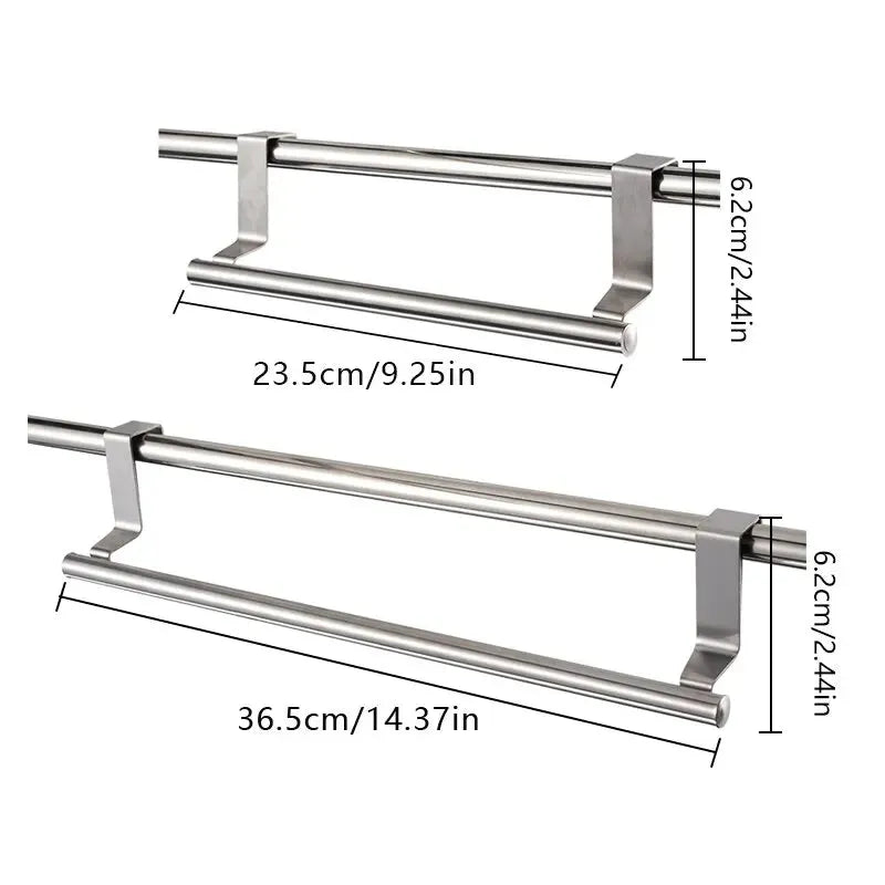 Towel Rack Over Door Towel Bar Hanging Holder Stainless Steel Bathroom Kitchen Cabinet Towel Rag Rack