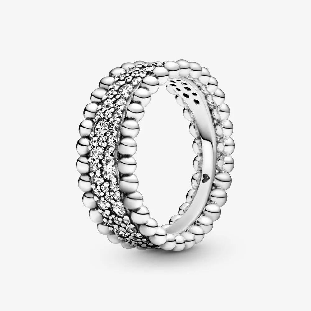 Sterling Silver Cocktail Ring Geometric Cubic Zircon for Women