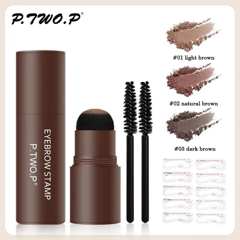1 Set Lazy Eyebrow Powder Stamp Set Retouching Eyebrow Hairline Face Shadow Waterproof Long Lasting Easy Colouring No Smudge