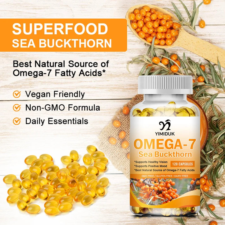 Sea Buckthorn (Omega 7) Capsules Improve Immunity Anti-aging Supplementing Liver Relieving Constipation Whitening Capsules