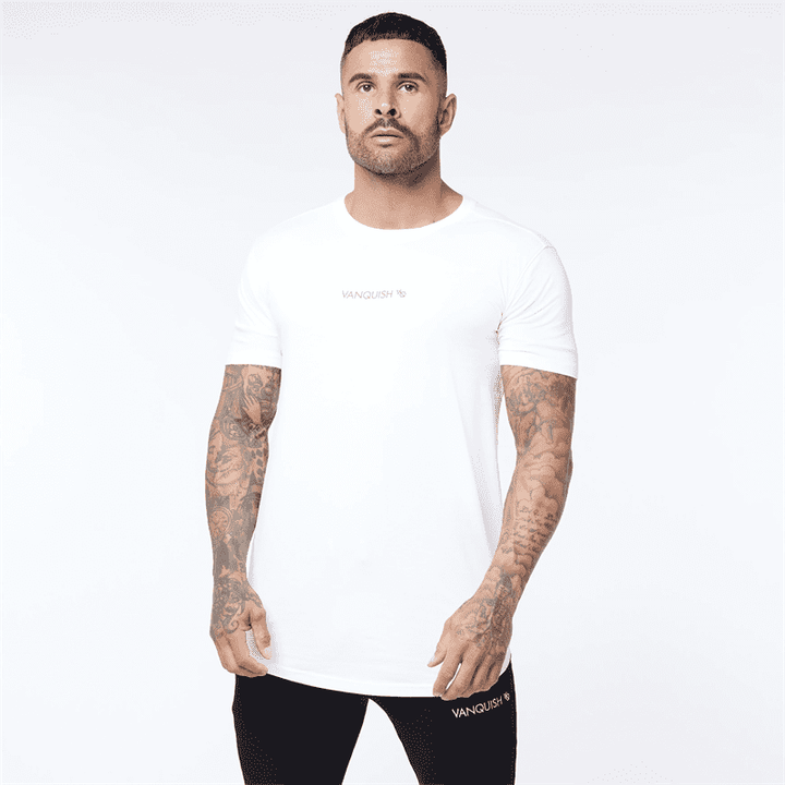 Men's T-shirts Cotton round neck slim Gym Sports Fitness T-Shirt Fashion Men's Clothing - Jointcorp
