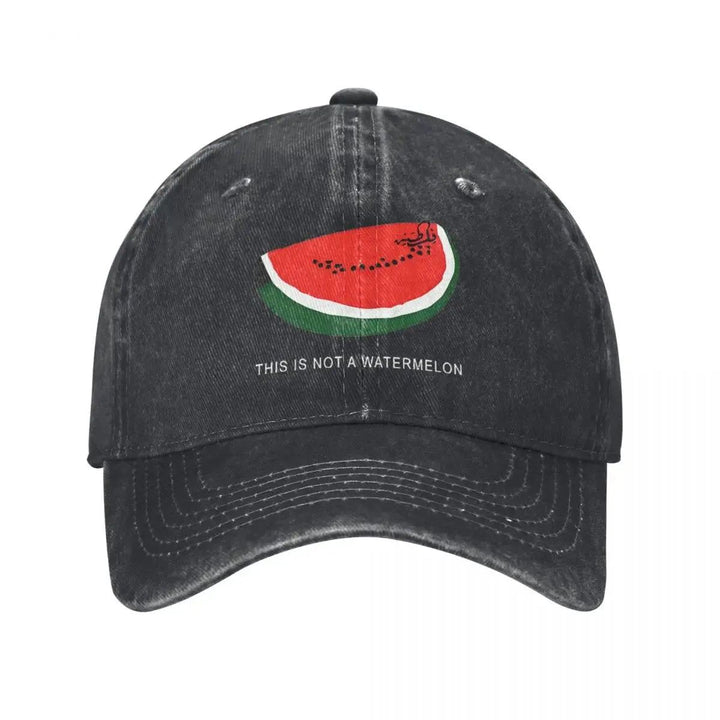 This Is Not A Watermelon Palestine Baseball Cap Fitted Retro Unisex Trucker Hat Sun-Proof Running Hippie Baseball Caps Gift