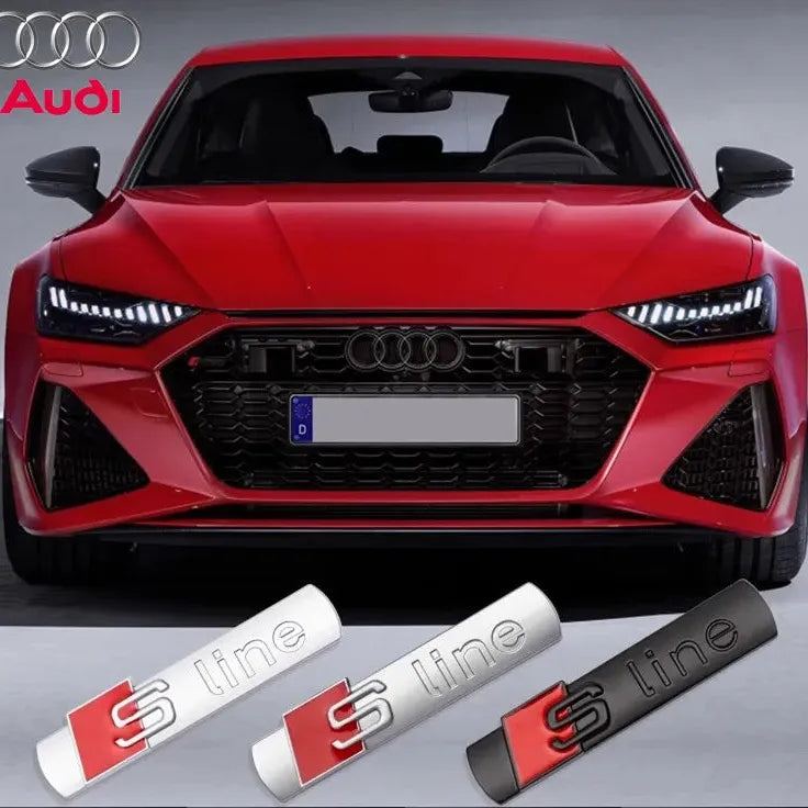 3D SLINE Emblem Car Body Trunk Sticker Auto Decoration Accessorie for Audi S Q7 A1 A7 Q3 8L TT Mk2 C5 A5 A3 A4 B8 8P 8V A6 C7 A8