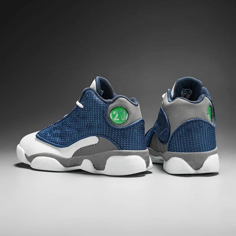 2023 new sports shoes male adolescent boys middle school leisure leather cushioned anti-slip actual combat basketball shoes