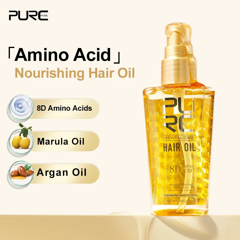 PURC Smoothing Hair Oil Amino Acid Argan Oil Hair Essence Soft Repair Damaged Anti-Frizz Hair Scalp Treatment Hair Care