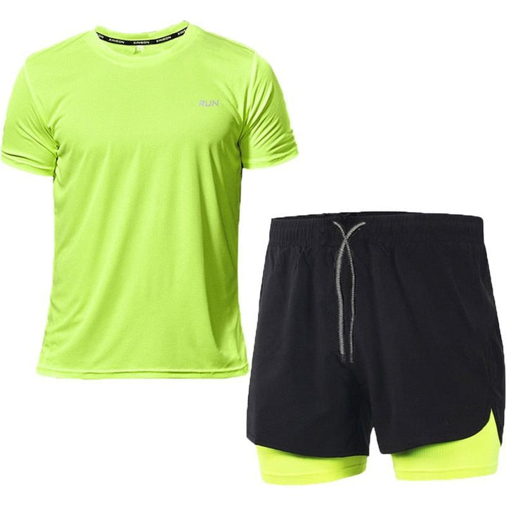Men's summer running, gym & fitness sets with quick-dry tees & shorts - Jointcorp