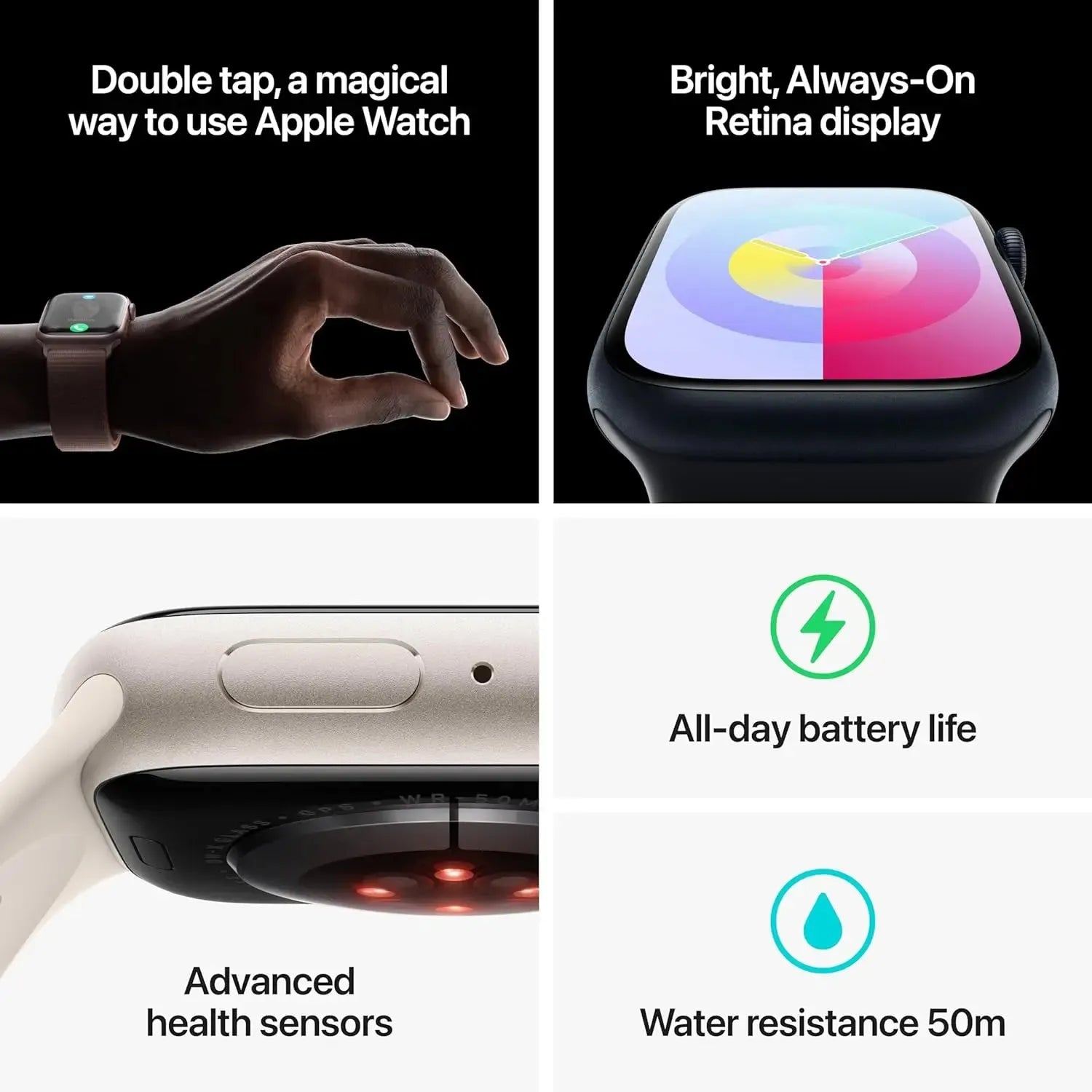 Apple Watch Series 9 41mm / 45mm GPS Apple Watch S9 Aluminum Case with Sport Band iOS Smart Watch