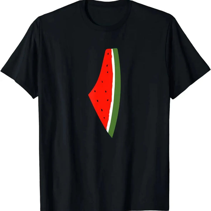 Palestine Watermelon Men Shirt Women Watermelon Shirt Palestine Map Graphic T-shirt  Anime Y2k Streetwear Vintage Kawaii T Shirt