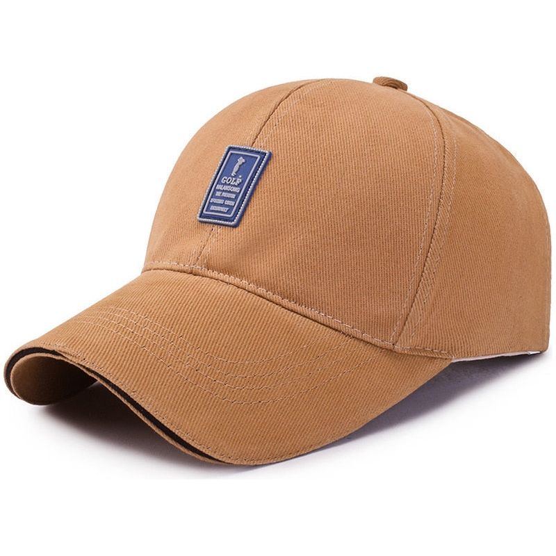 Men Structured Baseball Cap Solid Cotton Adjustable Snapback Sunhat Outdoor Sports - Jointcorp