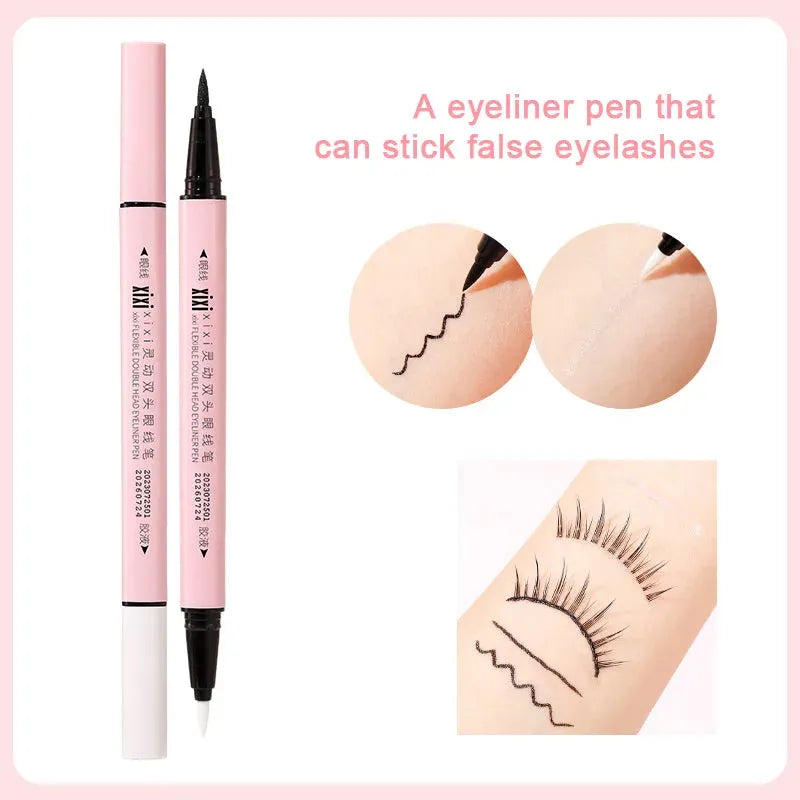 Double-ended Self-adhesive Eyelash Eyeliner Long-lasting Anti-sweat And Not Easy To Smudge Eyeliner Pencil Sticky Firm