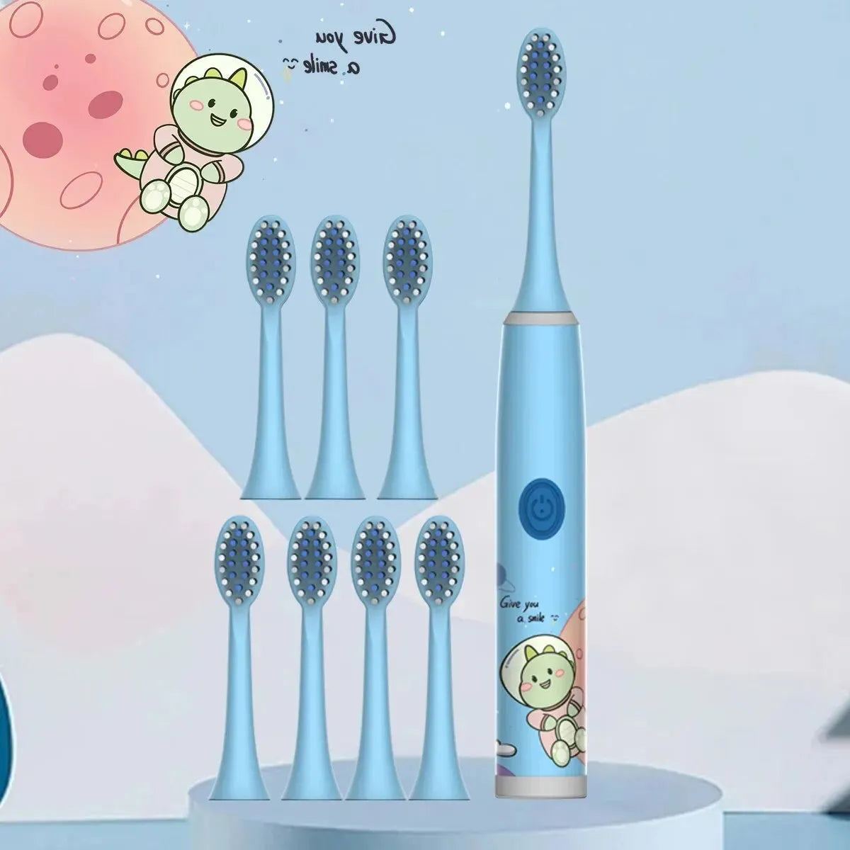 Children's Electric Toothbrush Color Cartoon Space Series Children's Soft Hair Cleaning Brush (Battery Not Included)