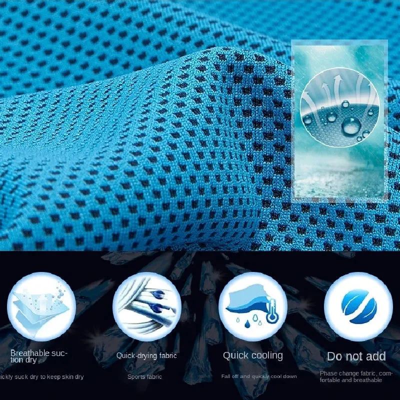 Sports Towel 100% Polyester Fiber Cold Feeling Towel Silicone Sleeve Compressed Cooling Sweat Absorption Quick Drying Cold Towel