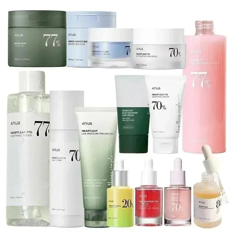 Korean Heartleaf Anua Skin Care Set Anti-aging Essence Moisturizing Toner Emulsion Fine Lines Deep Cleaning Facial Cleanser