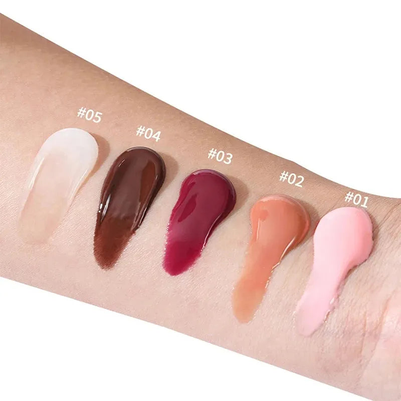 5-Color Peptide Glossy Lip, Balm Long Lasting Hydrating and Lightening Lip Lines,Sexy Plumping Colorfast,Lip Treatment