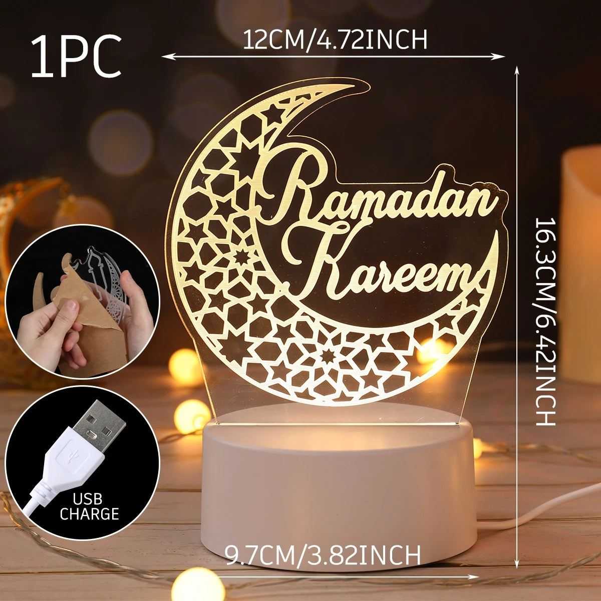 Ramadan Kareem Lights Eid Mubarak Table Lamps Ramadan Decoration For Home 2025 Islamic Muslim Party Decor Eid Al Adha Gifts