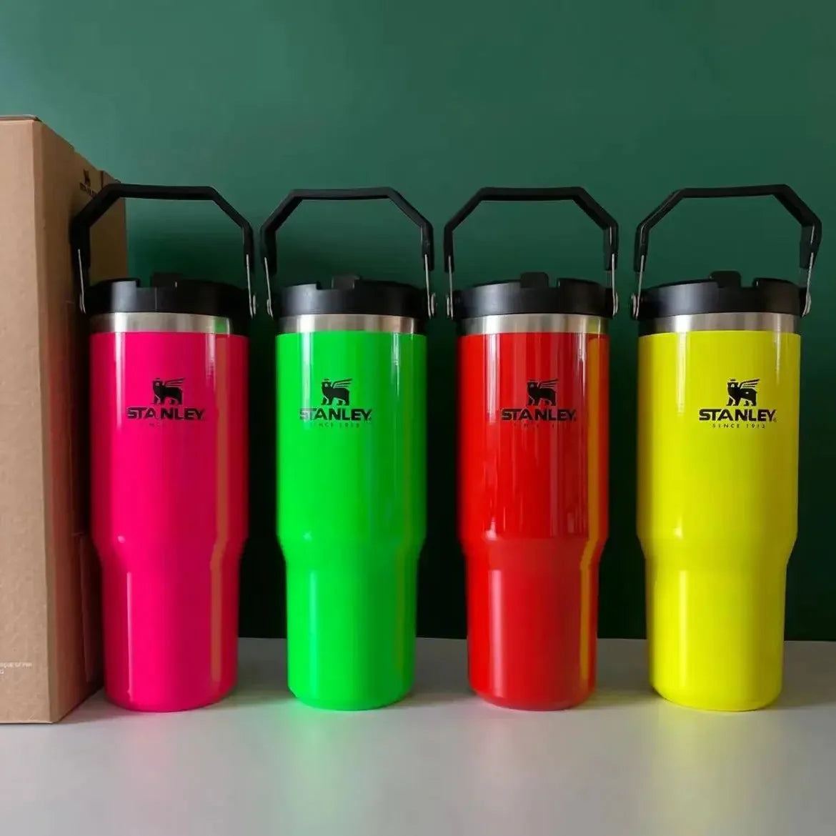 2024 NEW Stanley 30oz Tumbler With Handle Leopard Tumbler With Straw Lids Stainless Steel Coffee Termos Cup Car Mugs Vacuum Cup