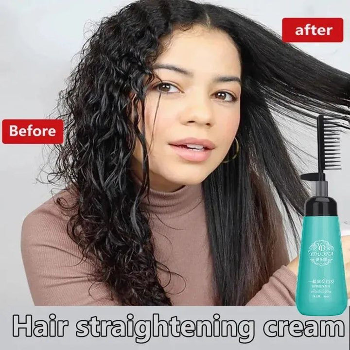 Hair Straightening Cream And Comb Set Nourishing No Hurting Repair Damaged Hair Keratin Smooth Care Improving Frizziness Ionperm