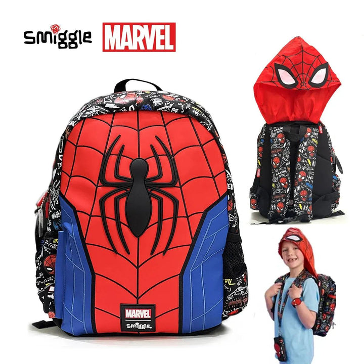 MARVEL Spider-Man Backpack for Children Smiggle Wheel Schoolbag Children's Knapsack Trolleys Bag 3-16 Years Old Hot-selling