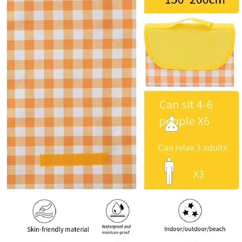 Picnic Mat  Hiking Outdoor Lawn Mat Portable Beach Blanket Folding Camping Mat Thick Waterproof Lawn Cloth Camping Beach Mat