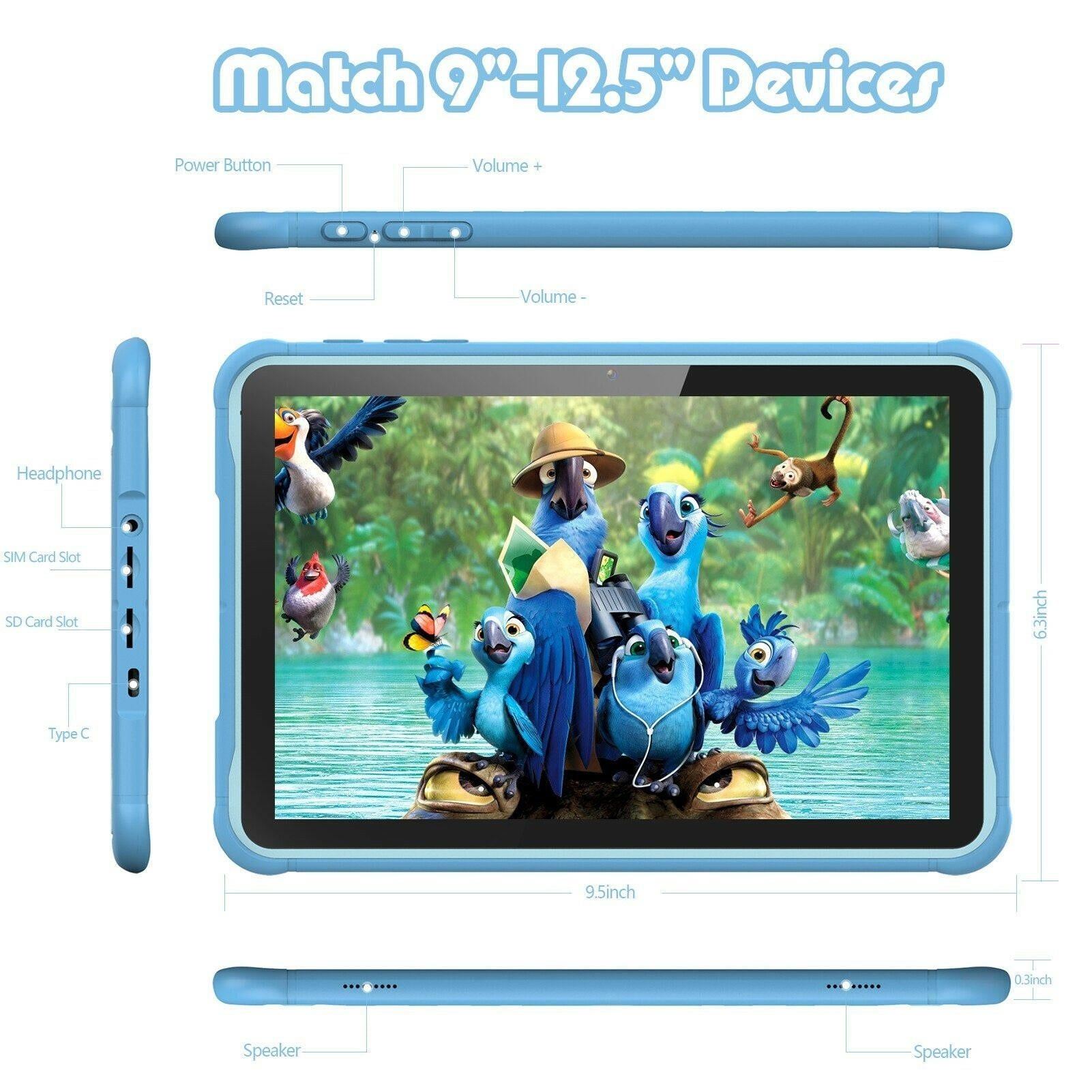 Pritom 10 Inch Kids Tablet Android 10 Go WIFI 3G SIM Phone Call Quad Core Processor 2GB RAM 32GB ROM YouTube with Case