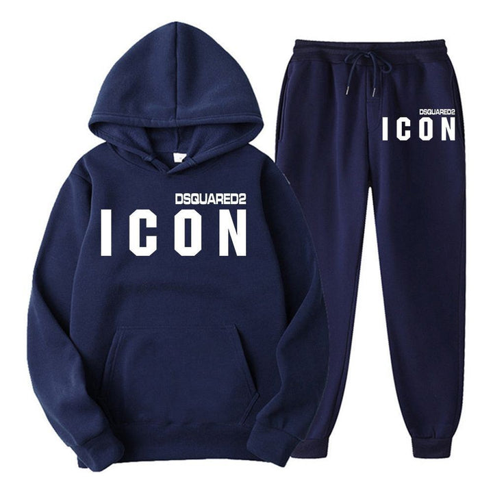 Men's Hoodie Solid Color Printing Men's Hoodie Set Leisure Fashion Men's Tracksuit Hooded Sportswear - Jointcorp
