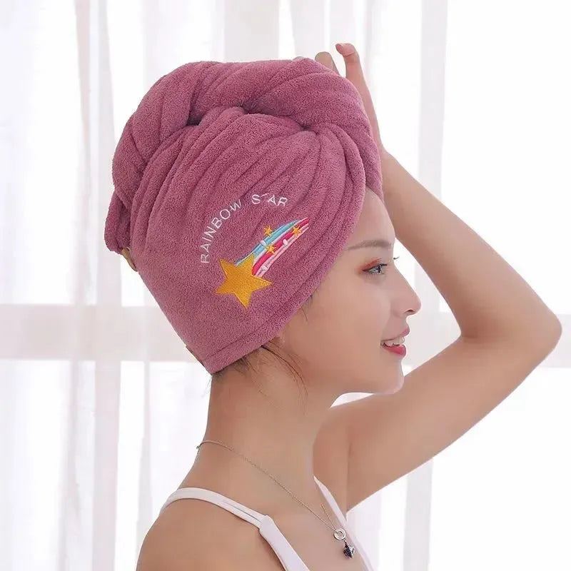 Women Girl's Hair Drying Hat Quick-dry Hair Towel Cap Hat Bath Hat Microfiber Solid Towel Shower Cap Single Turban Hair Cap 1pc