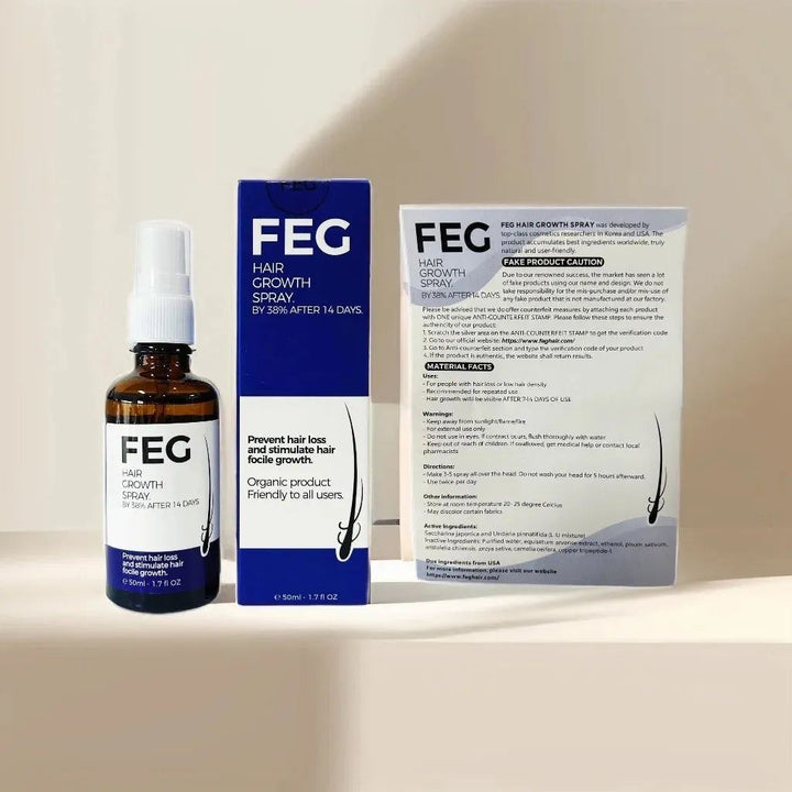FEG hair growth spray hair loss HAIR GROWTH stimulate hair focile growth ownning Longer, thicker and healthier hair