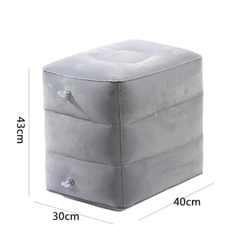 Travel Inflatable Three-layer Adjustable Foot Pillow Inflatable Footrest Sleep Sit Long-distance Train Car Foot Rest Footstool