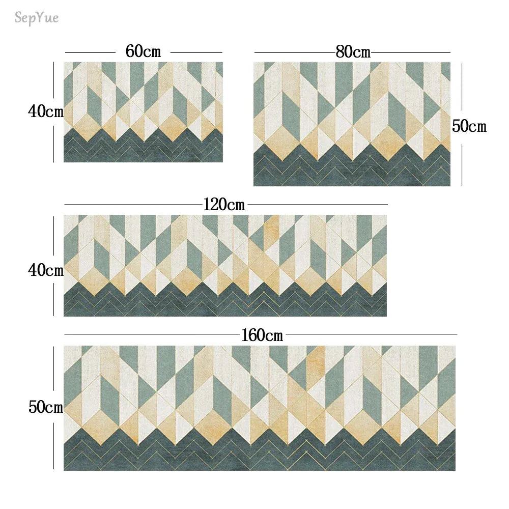 Super Absorbent Kitchen Floor Mat Crystal Velvet Pad Bath Pad Anti-Slip Carpet Kitchen Mats Wipeable Wash Long Strip Carpet