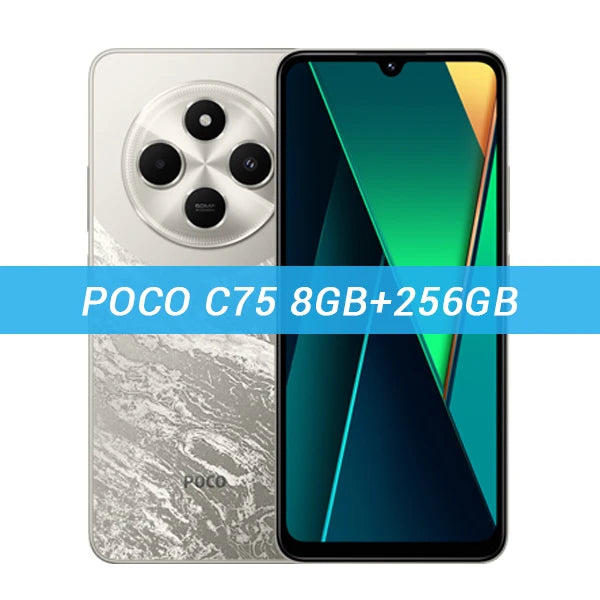 Global Version POCO C75 NFC Smartphone 50MP Dual Camera  6.88' 120Hz Dot Drop Display Massive 5160mAh Battery 18W Fast Charging