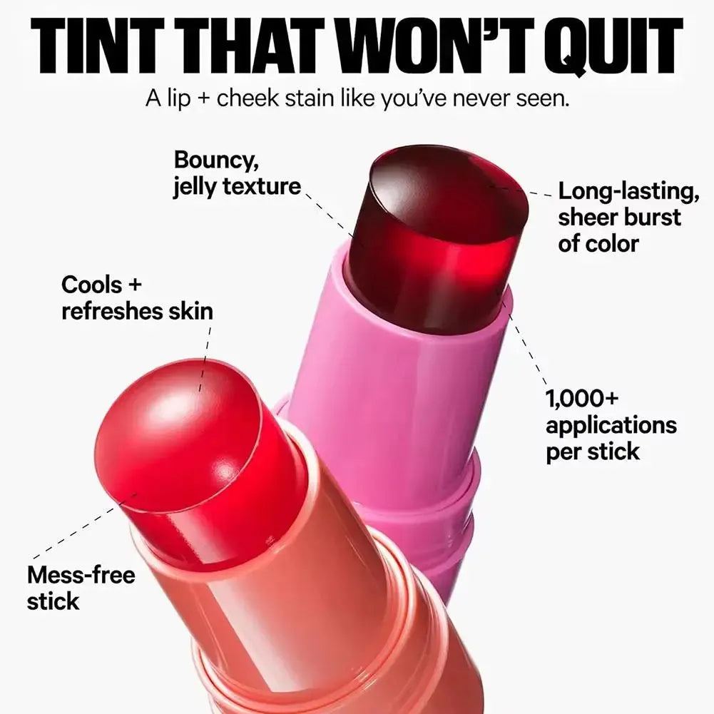 HOT Milk Jelly Tint Facial Blusher Wand Moisturized Long Lasting Matte Rouge Cheek Contour Lipstick Sticker Beauty Makeup 3IN1