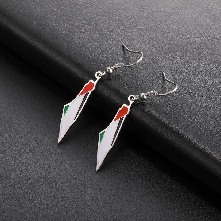 Cazador Palestine Map Earrings for Women Girls Stainless Steel Jewelry State Geography Drop Earrings Gift Wholesale Trendy 2024