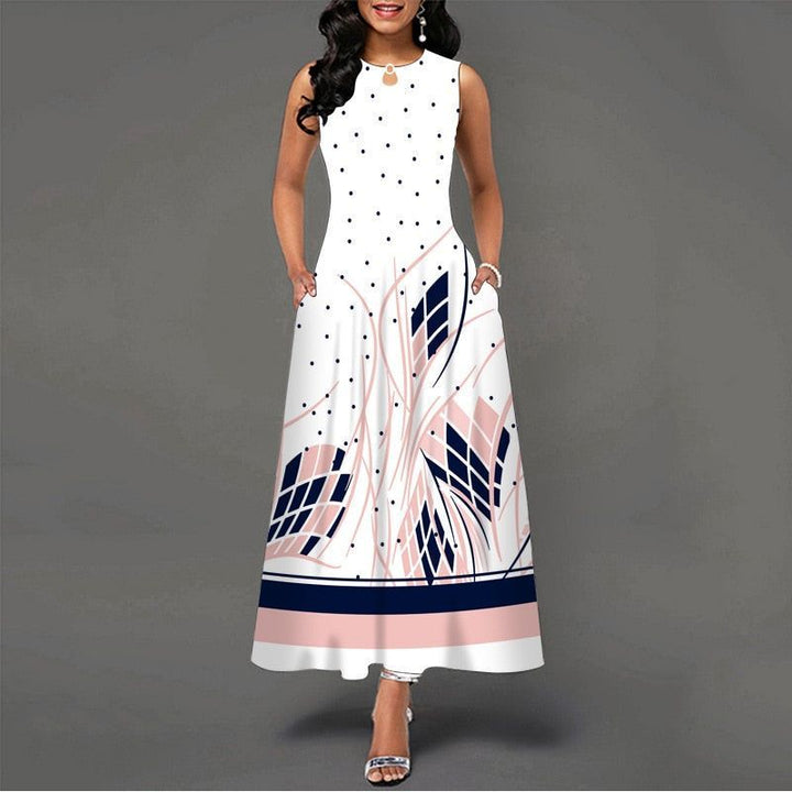 Women New Loose Floral Vintage Hole Ruffles Befree Dress Large Big Summer Camis Party Elegant Maxi Dresses - Jointcorp