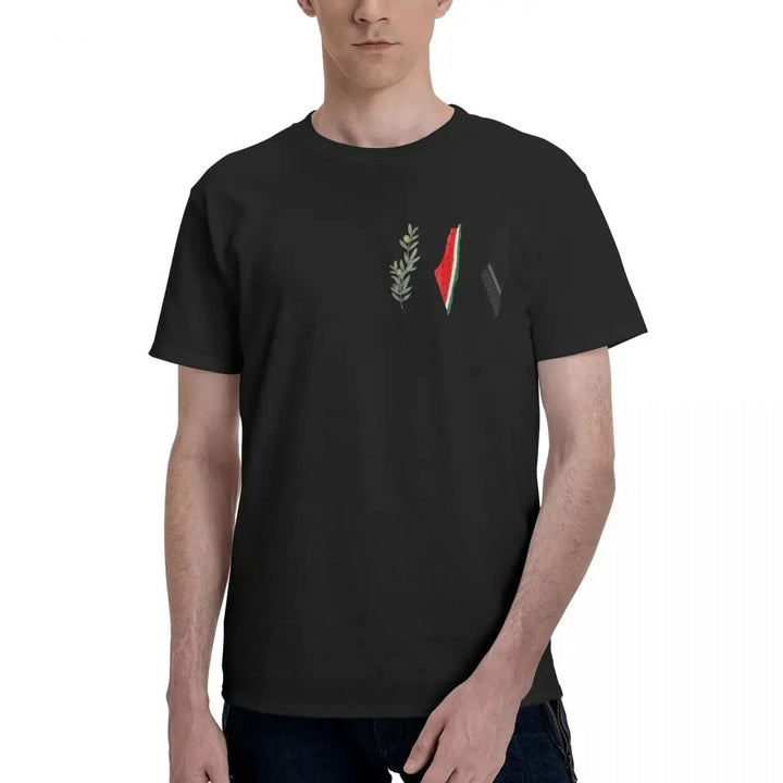Palestine Palestinian Men's T Shirts Watermelon Tees Short Sleeve Round Neck T-Shirts Pure Cotton Unique Clothing